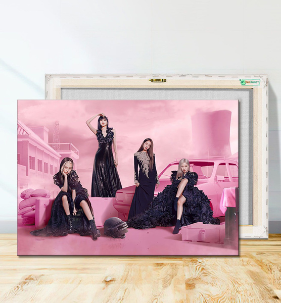 Картина для интерьера Blackpink pink and black, Блэк пинк розово-чёрные ...