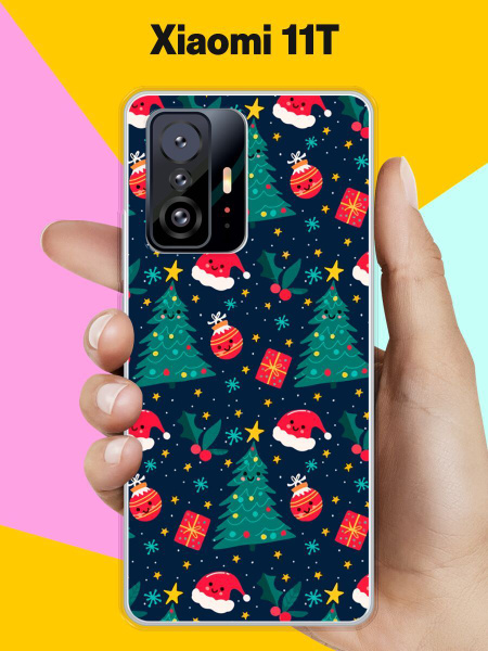Силиконовый чехол на Xiaomi 11T Узор новогодний / для Сяоми 11Т ...