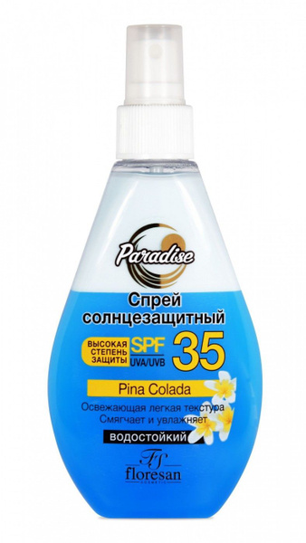 Floresan Солнцезащитный спрей SPF 35 водостойкий, двухфазный "Пальмовый ...
