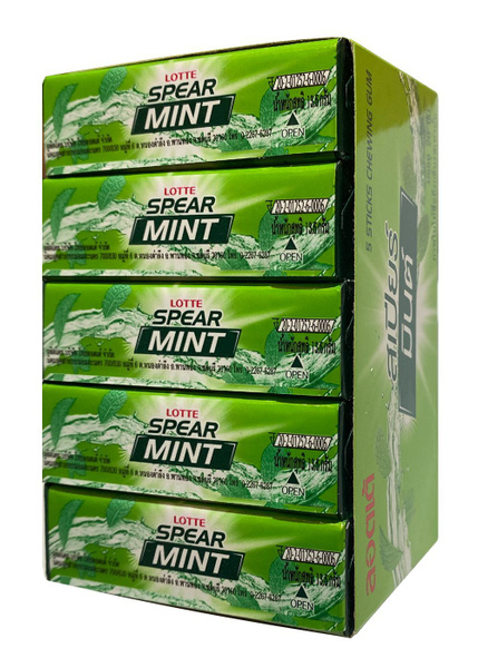 Резинка жевательная Thai Lotte, Spearmint "Мята" - Блок (20 шт.х13,5г ...