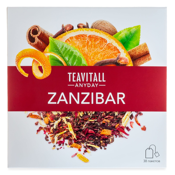Greenway Чайный напиток TeaVitall Anyday Zanzibar, 38 фильтр-пакетов ...