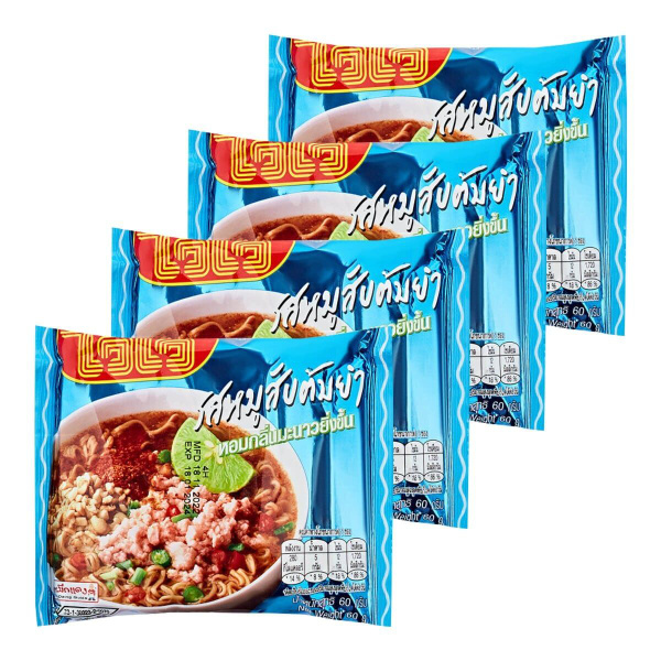 Лапша быстрого приготовления со вкусом свинины в соусе Том Ям Waiwai ...