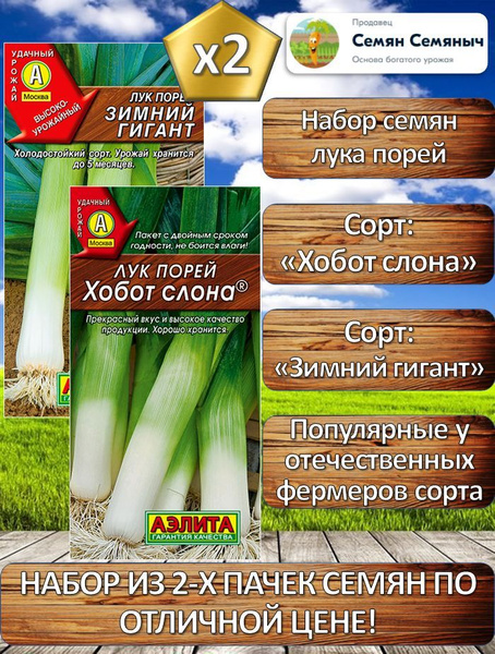 Лук Агрофирма Аэлита Лук порей 1 - купить по выгодным ценам в интернет ...