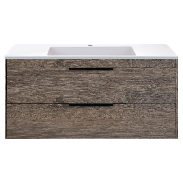 Тумба с раковиной из искусственного камня Vincea Chiara 2D 100 R.Oak ...