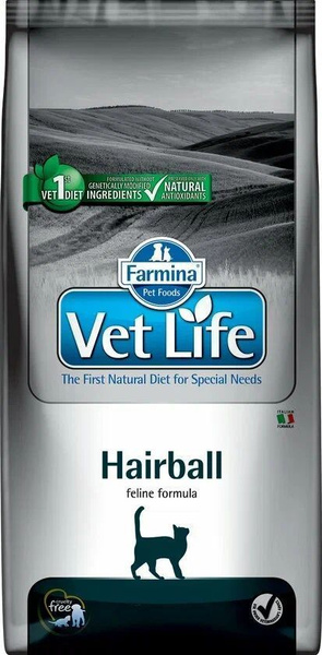 Cухой корм Farmina Vet Life Hairball для кошек, способствующий ...