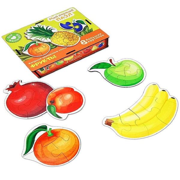 Пазл фигурный Мой первый пазл Фрукты деревянный - купить с доставкой по ...