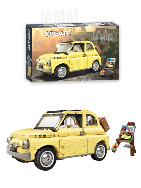 Конструктор машина Fiat 500, классический автомобиль для коллекции ...