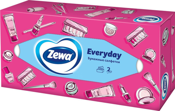 Салфетки бумажные в коробке Zewa Everyday, 2 слоя, 100 шт. - купить с ...