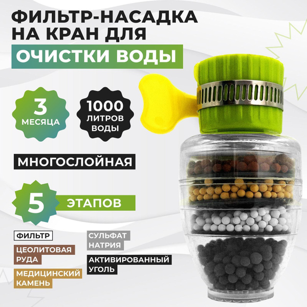 Насадка фильтр на кран / Очищение воды / Универсальная насадка для ...