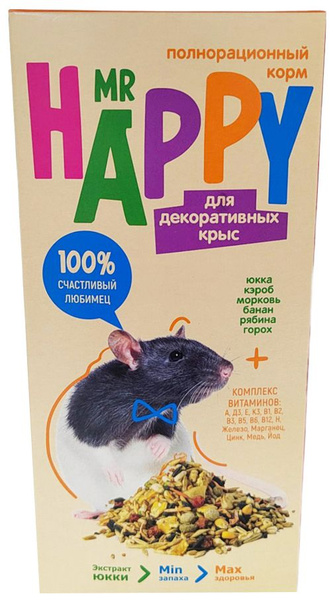 Mr.Happy корм для декоративных крыс, 400 г - купить с доставкой по ...