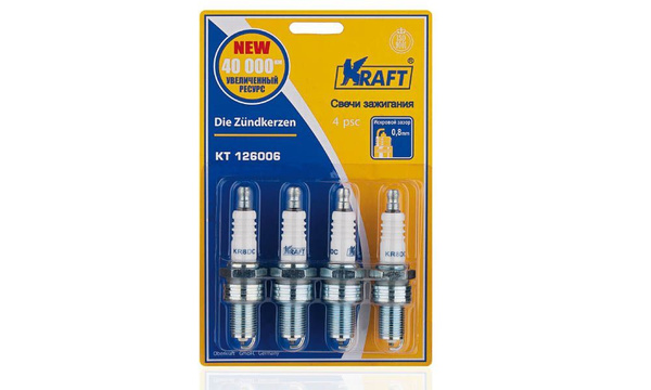 Свеча зажигания 406 405 (KRAFT) (блистер 4 шт)