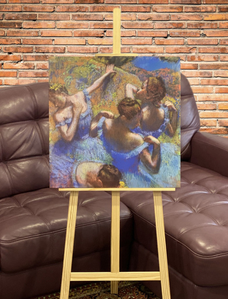 Картина репродукция "Голубые танцовщицы", Эдгар Дега, (холст, подрамник ...