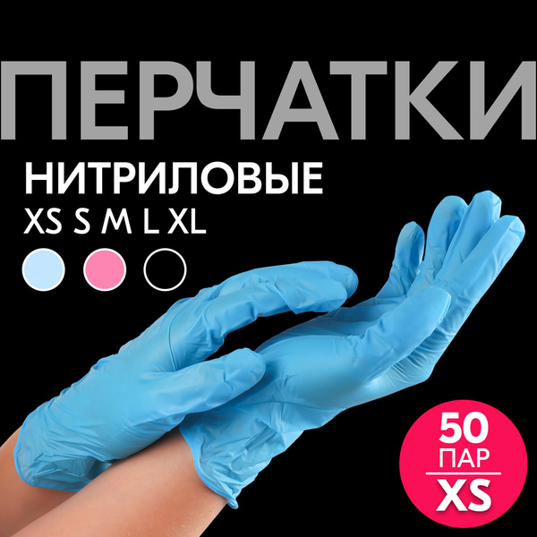 Перчатки нитриловые одноразовые медицинские гигиенические неопудренные ...