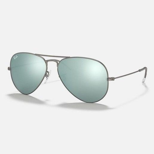 Солнцезащитные очки мужские, авиаторы RAY-BAN с чехлом, цвет зеркальный ...
