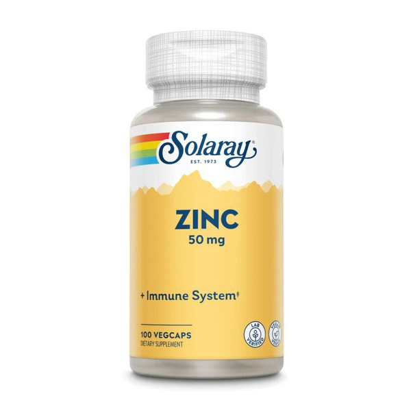 Цинк Solaray Zinc 50 mg Хелатный цинк, 100 растительных капсул - купить ...