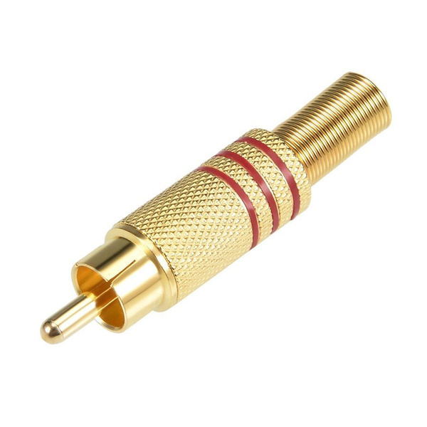 Разъём RCA штекер (тюльпан) металлический под пайку 4 шт - купить с ...