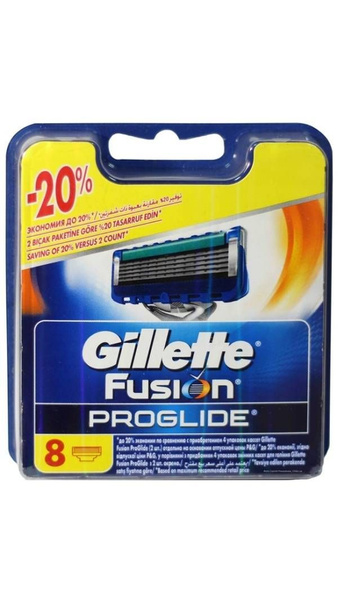 Gillette Сменные кассеты лезвия Fusion5 ProGlide Насадки с 5 лезвиями и ...