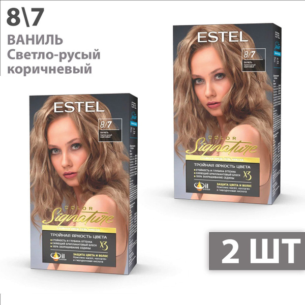 ESTEL COLOR Signature Стойкая крем-гель краска для волос 8/7 Ваниль 2 ...