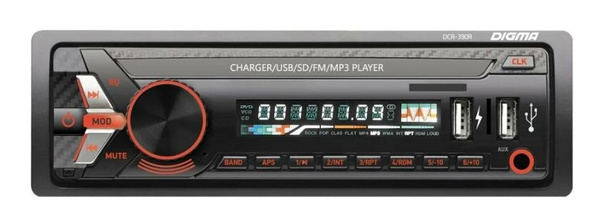 Автомагнитола Digma DCR-390R типоразмер 1DIN максимальная мощность ...