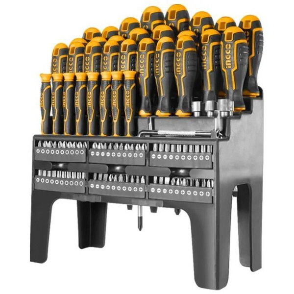 Набор отверток и бит, 100 предметов, сталь CR-V, магнитные, серия ...