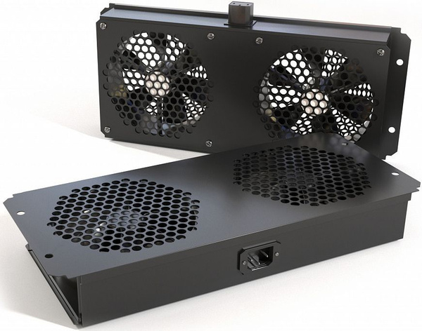 Hyperline TFAB-T2FR-RAL9004 Модуль вентиляторный потолочный с 2-мя ...