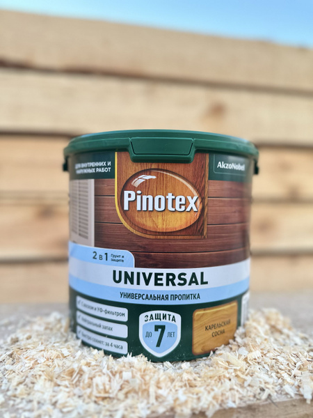 Pinotex Universal 2 в 1: грунт + защита, 008 Серебристый ясень (2,5 л ...