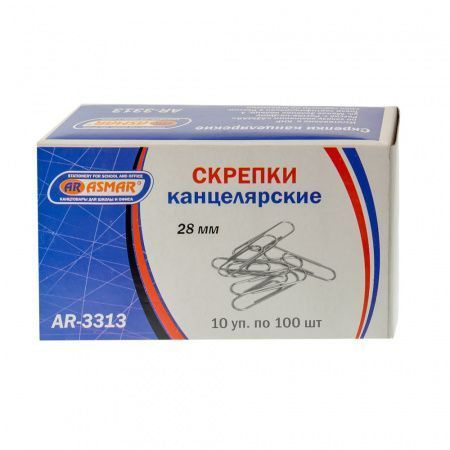 Скрепки канцелярские 28 мм, 10 упаковок по 100 штук - купить с ...