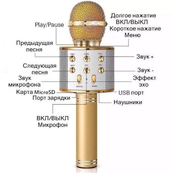 Беспроводной микрофон wireless microphone как подключить Микрофон для живого вокала ve-855 - купить по выгодной цене в интернет-магазине 