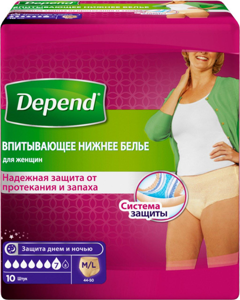 Купить Depend Для Женщин L Xl