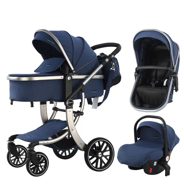 Детская коляска-трансформер 3 в 1 Luxmom 601A, синий - купить с ...