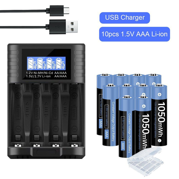 10 шт AAA Батарейки аккумуляторные (мизинчиковые) AJNWNM Super, 1.5V ...