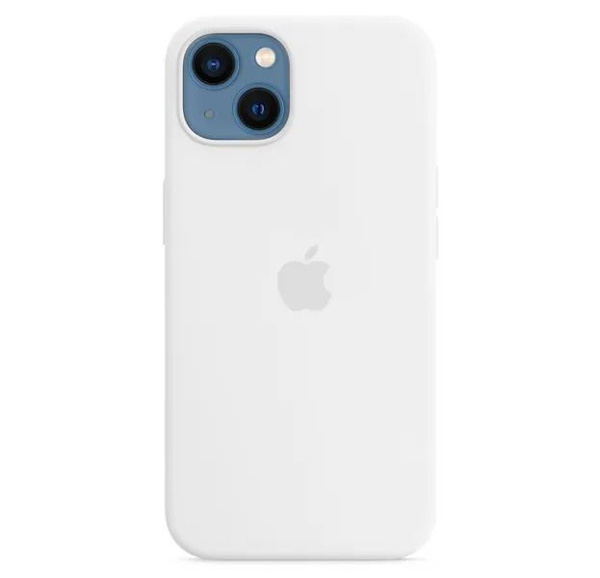 Силиконовый чехол Soft Touch на iPhone (Айфон) 13 (с логотипом), белый ...