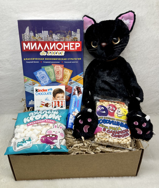 Подарочный набор Миллионер deluxe, монополия, мягкая игрушка Кот ...