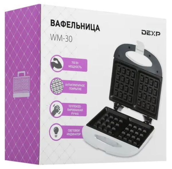 Вафельница DEXP WM-30, белый - купить по выгодной цене в интернет ...