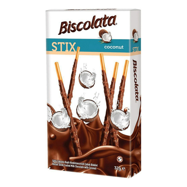 Печенье Solen Biscolata Stix бисквитное палочки с кокосом 32 г - купить ...