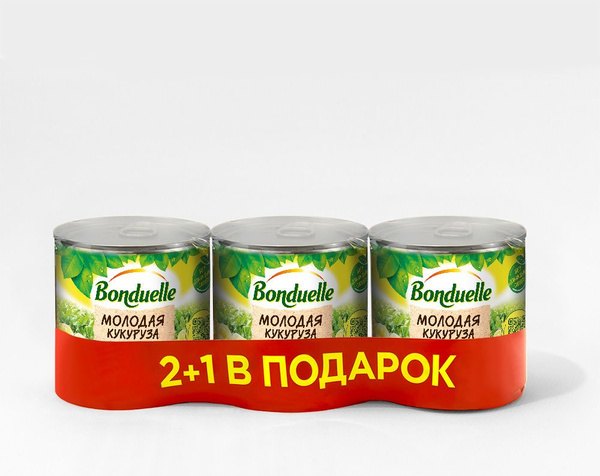 Кукуруза Bonduelle молодая, 340 г х 3 шт - купить с доставкой по ...