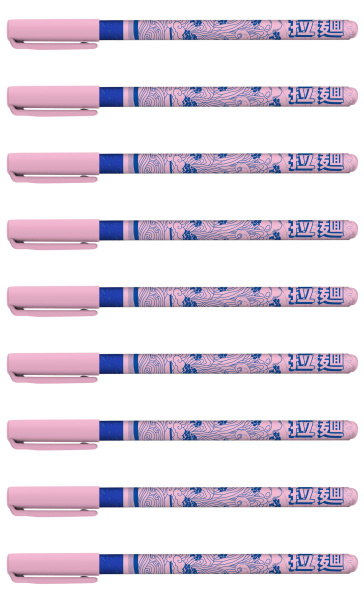 LOREX Ручка масляная SO RAMENTIC Slim Soft Grip, синяя, 0,5 мм, 9 штук ...