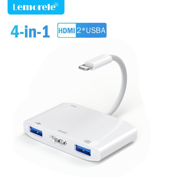 Кабель HDMI, USB Lemorele Переходник Lightning - купить по низкой цене ...
