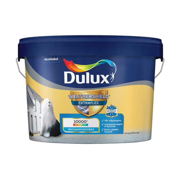 Краска DULUX для фасадов и цоколей Weathershield Extraflex / Дюлакс ...