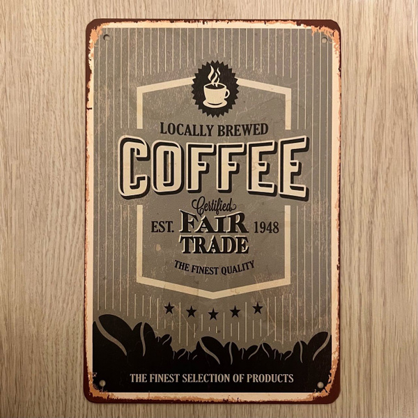 Табличка металлическая интерьерная для кофейни и дома Coffee Кофе, 30 ...