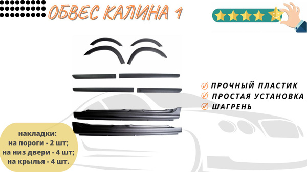 Накладки на пороги,двери и колесные арки Калина 1 Обвес Лада Калина 1 ...