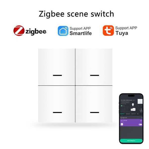 Переключатель сцены Zigbee 4 - купить с доставкой по выгодным ценам в ...