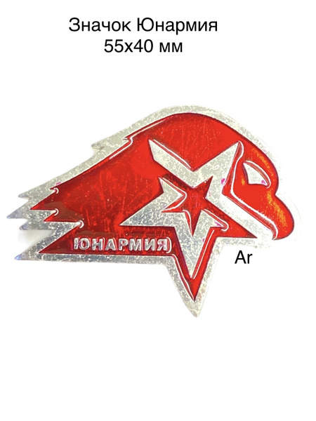 Значок Юнармия на цанге-бабочке, большой - купить с доставкой по ...