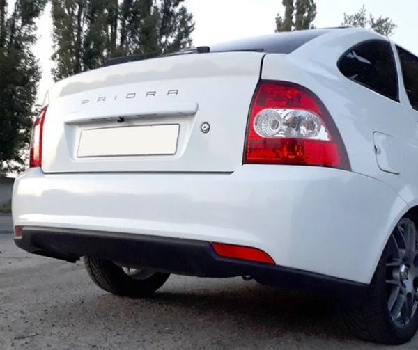 Бампер задний ЛАДА Приора 2 (LADA Priora 2 хэтчбек) ВАЗ 21724 БЕЛОЕ ...