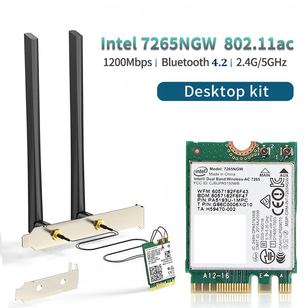 Intel Wi-Fi-адаптер Intel AC7265 WiFi Адаптер 1200 Мбит/с 2.4G/5G ...