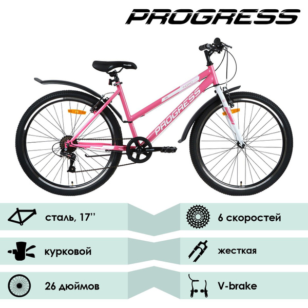 Велосипед 26 PROGRESS Ingrid Low RUS, цвет розовый, р. 17 - купить по ...