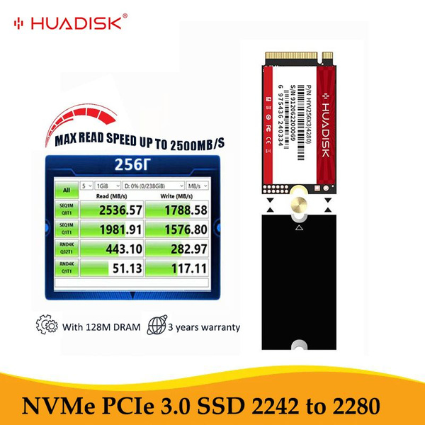 256 ГБ Внутренний SSD-диск HUADISK ssd m2 nvme 256gb 2500mb/s (HYV256X3 ...