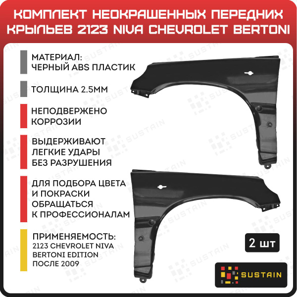 Крылья передние пластиковые 2123 Шевроле Нива рестайлинг BERTONI (2009 ...
