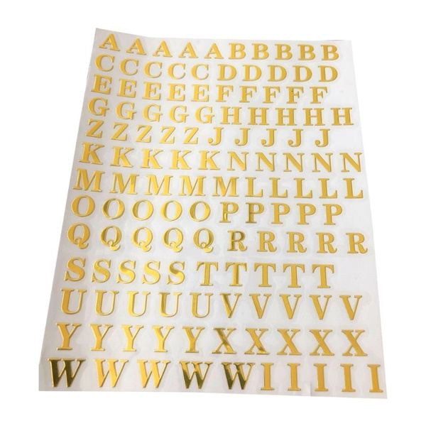(1) Буквенно-цифровые металлические наклейки - золотой верхний регистр ...