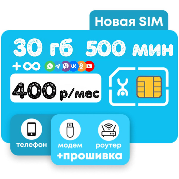 SIM-карта "Выгодный тариф" 400 рублей в месяц (Вся Россия) - купить с ...
